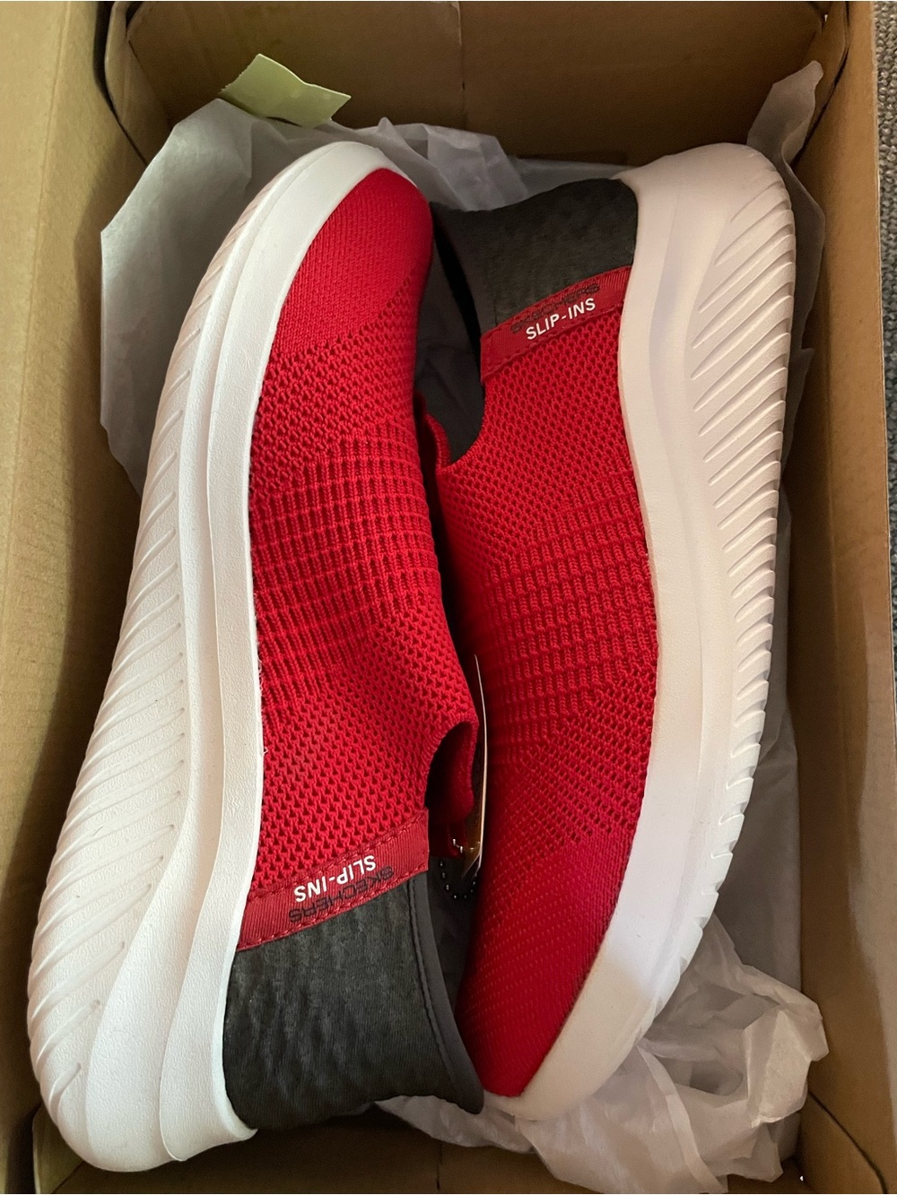 Skechers Ultra Flex Smooth Step Hands Free Slip-Ins Kids Sneakers in Red 4.5